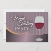 Dunkle Lila Streifen Party Weinverkostung Einladung (Rückseite)