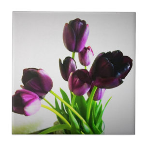 Dunkle Lila Tulips Fliese