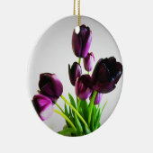 Dunkle Lila Tulips Keramik Ornament (Rechts)