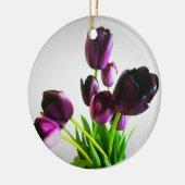 Dunkle Lila Tulips Keramik Ornament (Links)