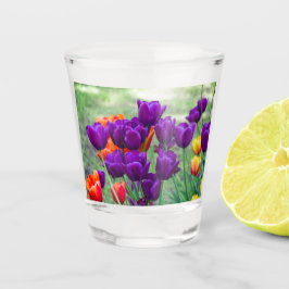 Dunkle lila Tulpen-Puppe Schnapsglas