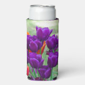 Dunkle lila Tulpen-Puppe Selters Dosenkühler (Seltzer Vorderseite)