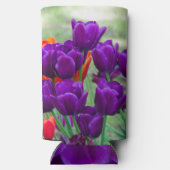 Dunkle lila Tulpen-Puppe Selters Dosenkühler (Rückseite)