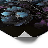Dunkle lila und blaue Blumenkunst Poster (Ecke)