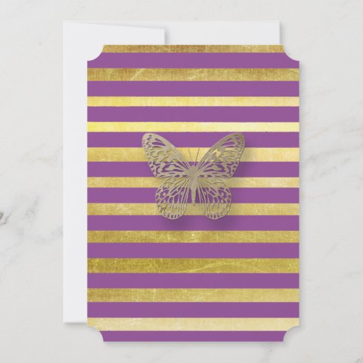 Dunkle Lila und Goldbarmherzige Einladungen für Ho (Rückseite)