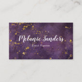 Dunkle lila und goldene Visitenkarte | kreativ (Vorderseite)