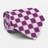 Dunkle lila und rosa Octagon-Krawatte Krawatte (Gerollt)