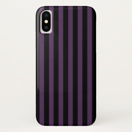Dunkle lila und schwarze Streifen Case-Mate iPhone Hülle (Rückseite)