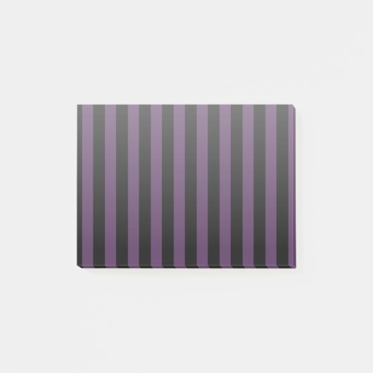 Dunkle lila und schwarze Streifen Post-it Klebezettel (Vorderseite)