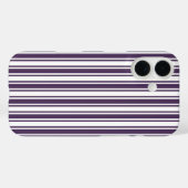Dunkle lila und weiße Streifen Case-Mate iPhone Hülle (Rückseite (Horizontal))