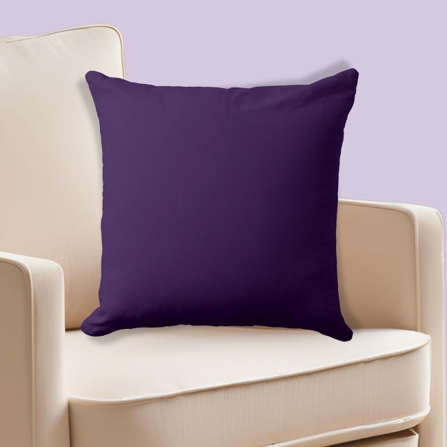 Dunkle Lila, ungefärbte Violette Kissen (Dark Purple Uni-colored Violet Throw Pillow)