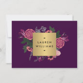 Dunkle Lila Vintage Blumengiftbescheinigung (Vorderseite)