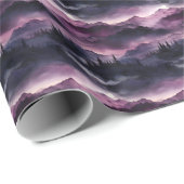 Dunkle Lila Wälder & Bergwelt Geschenkpapier (Rolleneckpunkt)