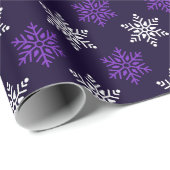 Dunkle Lila Weihnachtsschneeflocke Nahtloses Muste Geschenkpapier (Rolleneckpunkt)
