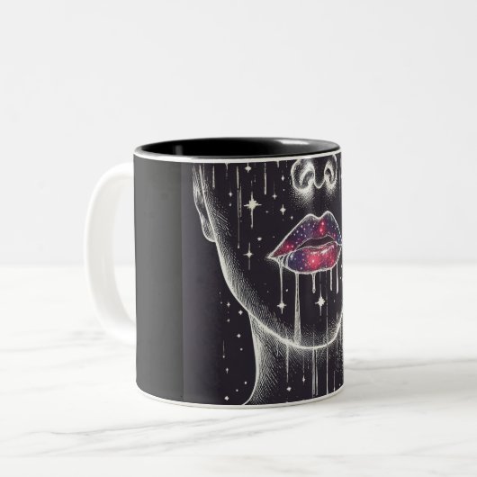 Dunkle Lippen Zweifarbige Tasse (Vorderseite Links)