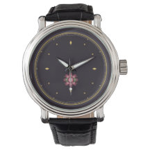 Dunkle Luxus-Blumen-Uhr | Roségold-Botanik-Dia
