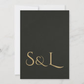 Dunkle Luxus-Monogramm-Hochzeitseinladung Einladung (Rückseite)