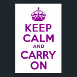 Dunkle Magenta halten Ruhe und tragen weiter Poster<br><div class="desc">Ein modernes dunkles Magenta Klassiker "Keep Calm and Carry On". Ein hübscher,  dunkler Schatten von lila.</div>