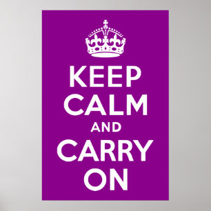 Dunkle Magenta halten Ruhe und tragen weiter Poster