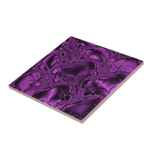 Dunkle Magenta Lila Abstrakte Marmortextur Fliese (Seite)