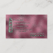 Dunkle Magenta Rosa Farbtöne Lashes Lippen Visitenkarte (Rückseite)