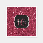 Dunkle magenta rosa Imitate Glitzer Glitzern Sweet Serviette (Vorderseite)