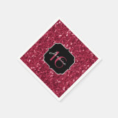 Dunkle magenta rosa Imitate Glitzer Glitzern Sweet Serviette (Ecke)