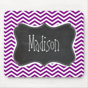 Dunkle Magenta Zickzack; Retro-Chalkboard Mousepad