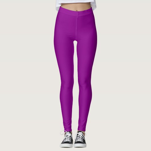 Dunkle Magentafarbe Vollton Leggings (Vorderseite)