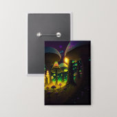 Dunkle magische, leuchtende Pilzknopf Button (Vorderseite/Rückseite)