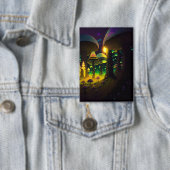 Dunkle magische, leuchtende Pilzknopf Button (Insitu)