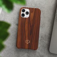 Dunkle Mahogany Holztextur, Monogramm
