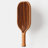 Dunkle Mahogany Holztextur, Monogramm Pickleball Schläger (Links)