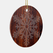 Dunkle Mahogany-Kristallschneeflocken Keramik Ornament (Rechts)