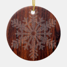 Dunkle Mahogany-Kristallschneeflocken Keramik Ornament