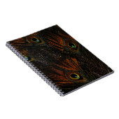 Dunkle Mandarine Peacock Feathers Notizblock (Rechte Seite)