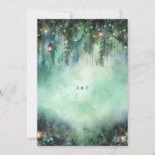 Dunkle Märchen Hochzeit verzaubertes Waldthema Einladung (Rückseite)