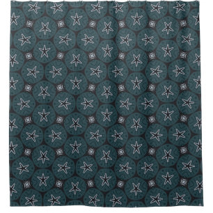 Dunkle Marine Denim Seaside Dollar Boy's Room Duschvorhang