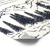 Dunkle Marine | Hochzeitsdiagramm für Bergketten Poster (Ecke)