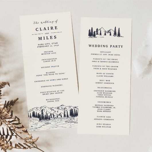 Dunkle Marine | Hochzeitsfeier für Bergketten Programm