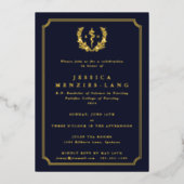 Dunkle Marine registrierter Krankenschwester Ascle Folieneinladung (Vorderseite)