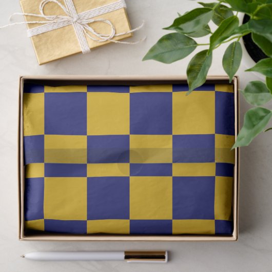 Dunkle Marine und Senfgelbe Tafel Seidenpapier (Geschenk)