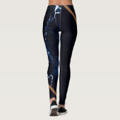 Dunkle Marmorplatte Abstrakt Leggings (Rückseite)