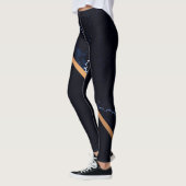 Dunkle Marmorplatte Abstrakt Leggings (Links)