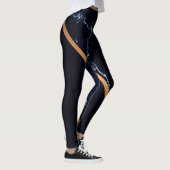 Dunkle Marmorplatte Abstrakt Leggings (Rechts)