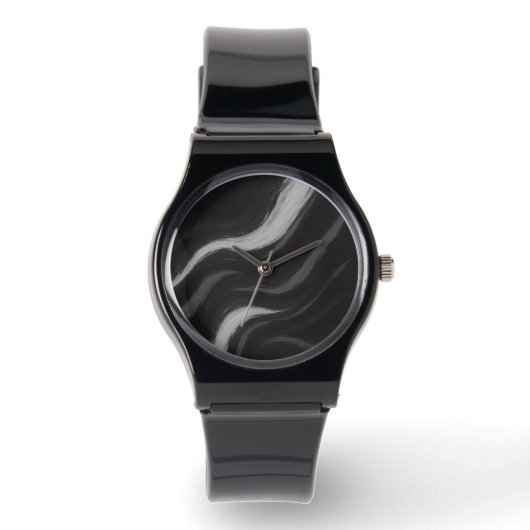 Dunkle Marmorwellen-Uhr Armbanduhr (Vorderseite)