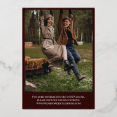 Dunkle Maroon Gold Clean Foto Collage informell Folieneinladung (Rückseite)