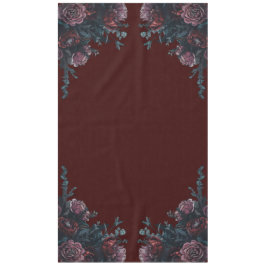 Dunkle Maroon Herbstblütenhochzeit Tischdecke