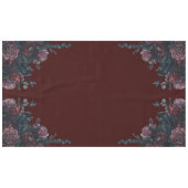 Dunkle Maroon Herbstblütenhochzeit Tischdecke (Vorderseite (Horizontal))