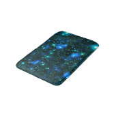Dunkle Materie Blau Aquamarin Badematte (Schrägansicht)
